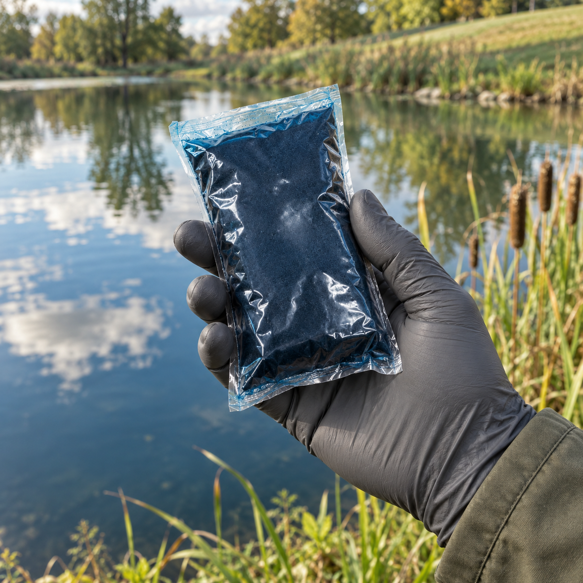 Aquipond Blue Lake 10 – 1 kg (10 sachets) – Colorant bleu pour étang naturel