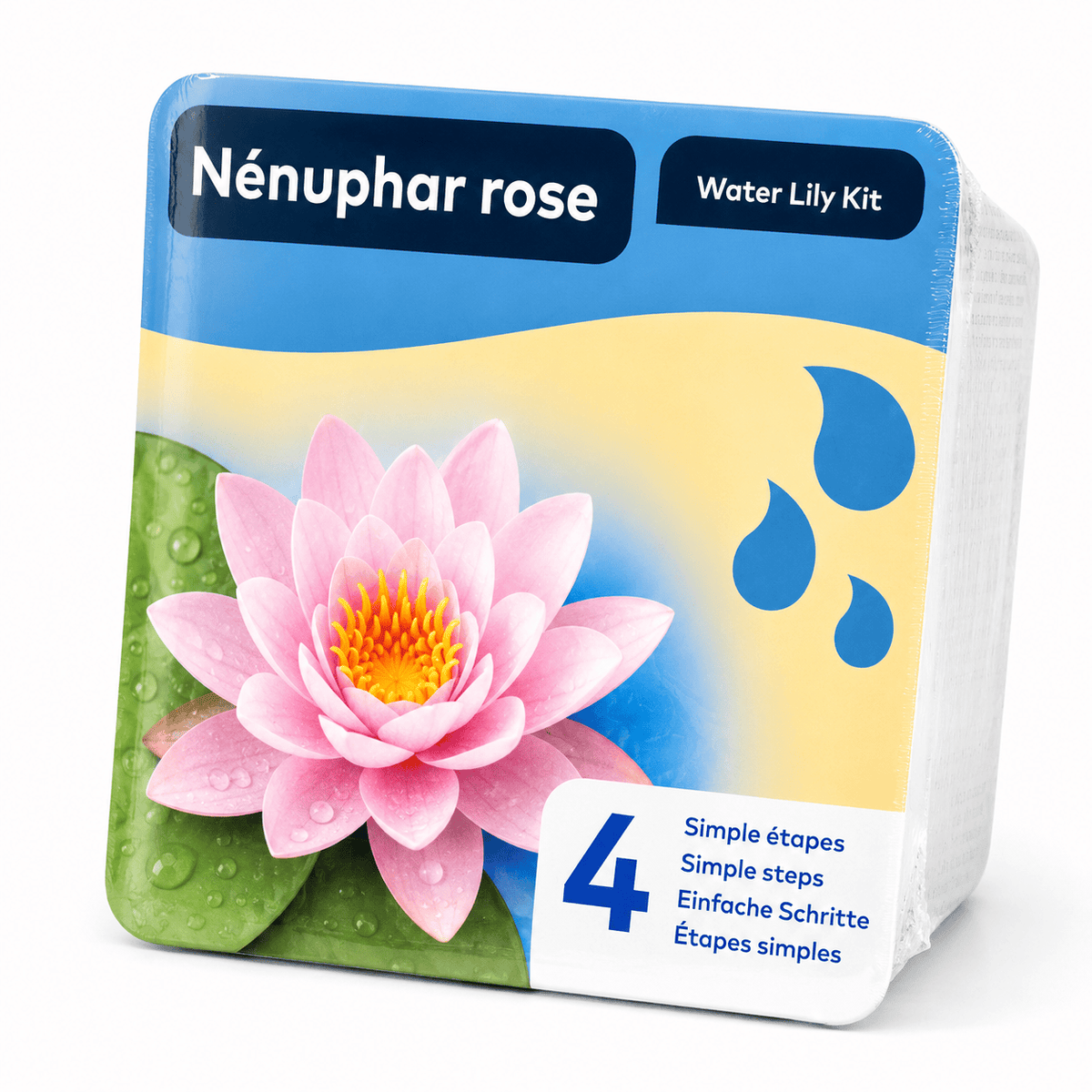Aquipond Nénuphar rose en kit sec – Nymphaea prêt à planter (panier inclus)