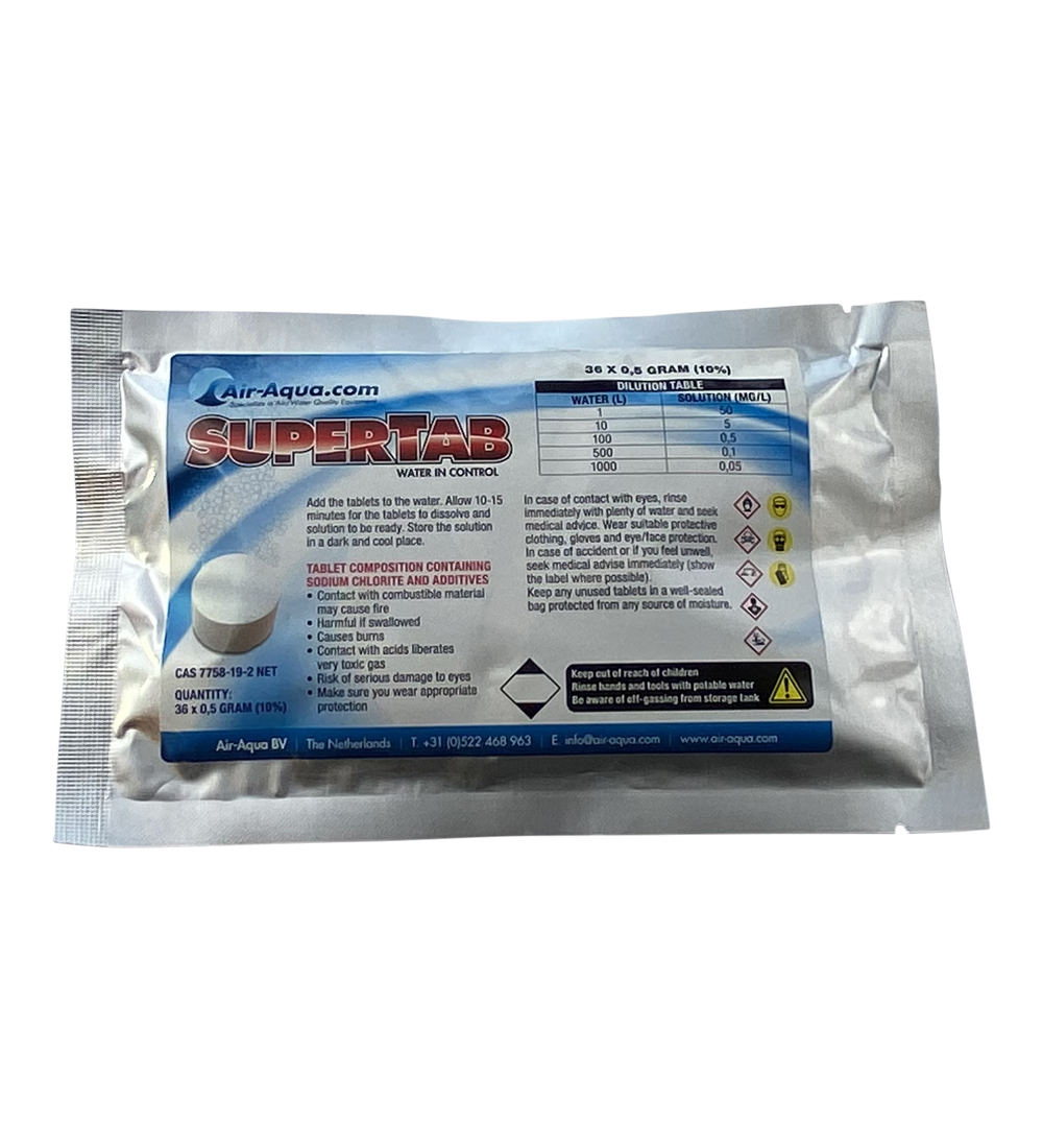 SuperTab - Dioxyde de chlore - 36 Tabs x 0.5 gamme - 10% — Aquitechnics — vue 1