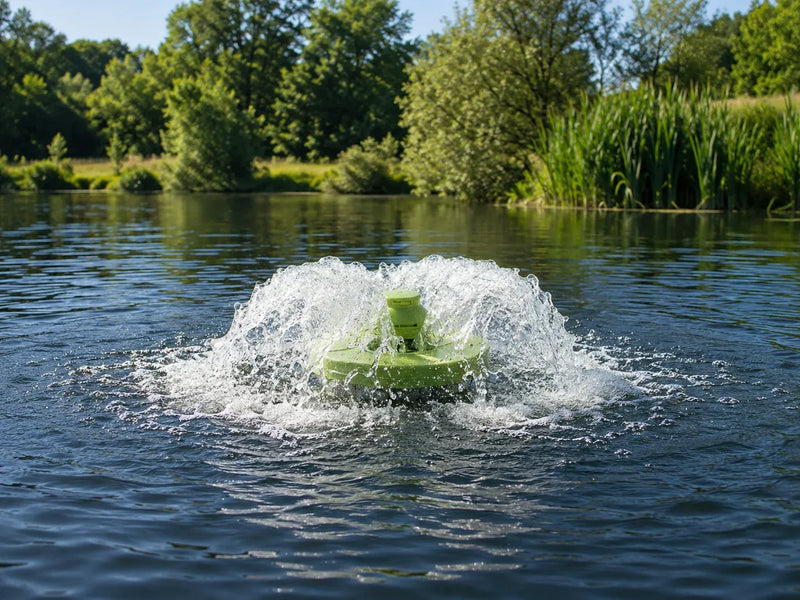Oppervlaktebeluchter - Aquitechnics - Hoge prestaties voor natuurlijke vijver - Groene kleur