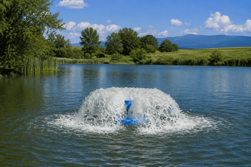 Oppervlaktebeluchter - Aquitechnics - Hoge prestaties voor natuurlijke vijver - Groene kleur
