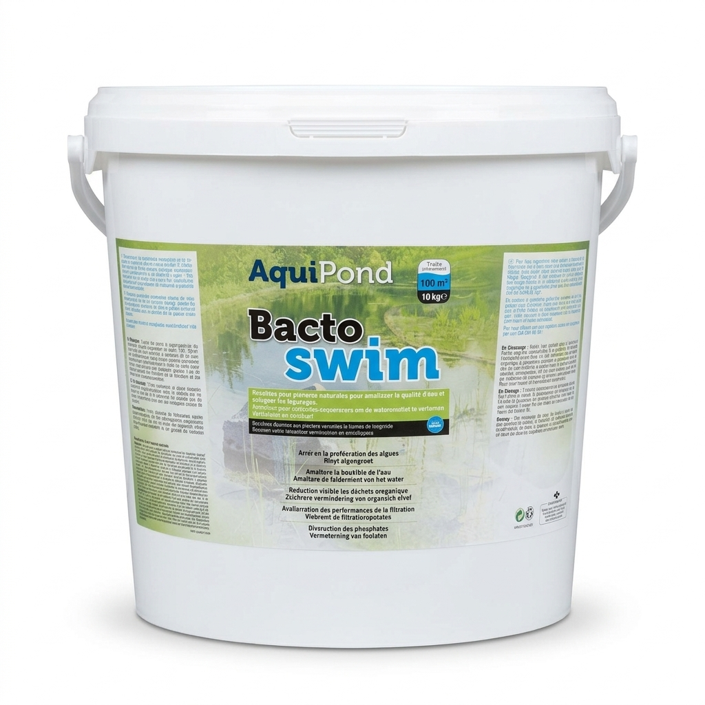 Aquipond BactoSwim Bacteria for Natural Pools - 10Kg - Reduces algae and silt in natural pools - For pools from 50 to 100M²
