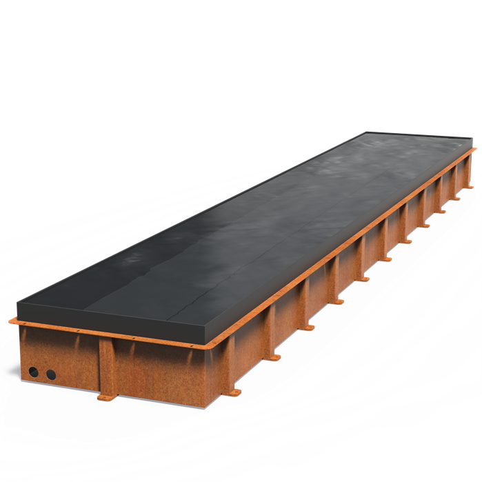 Bassin miroir encastrable Reflet en acier corten - Aquigarden