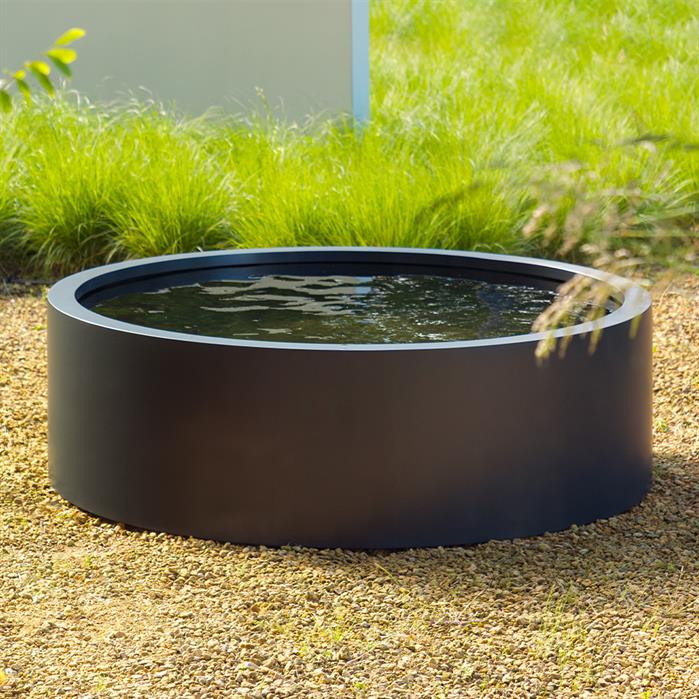 Bassin rond hors-sol Atoll en aluminium anthracite - Aquigarden