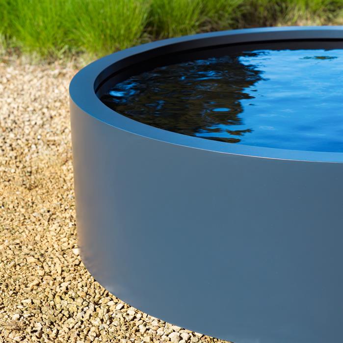 Bassin rond hors-sol Atoll en aluminium anthracite - Aquigarden