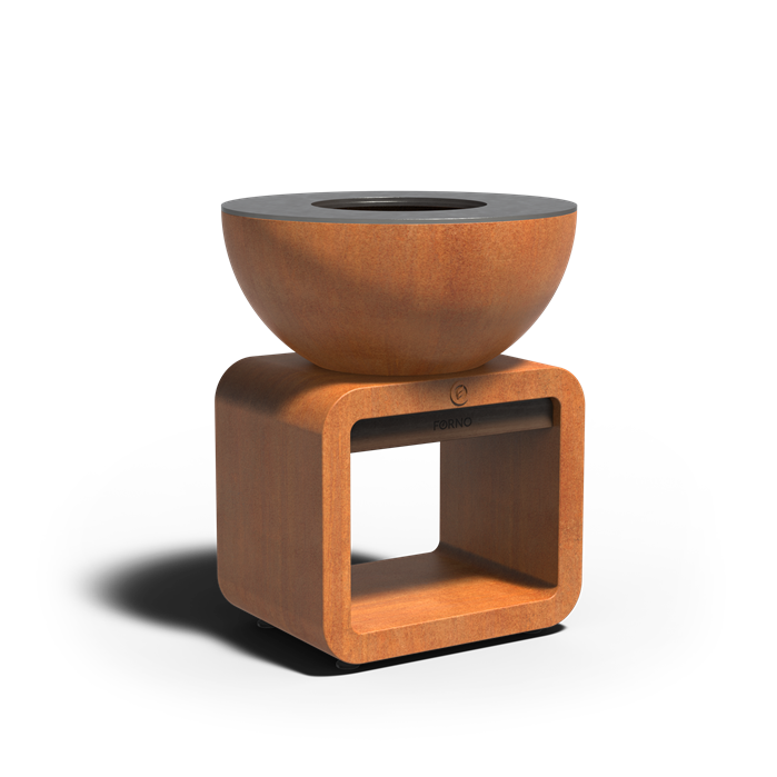 Brasero plancha Braise Globe en acier corten - Ø 80 cm - Aquigarden