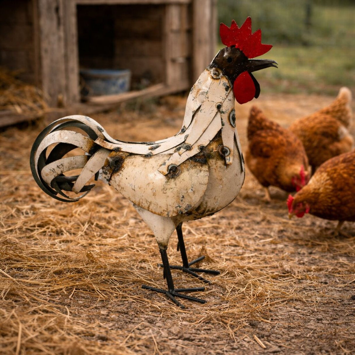 Coq plumage blanc