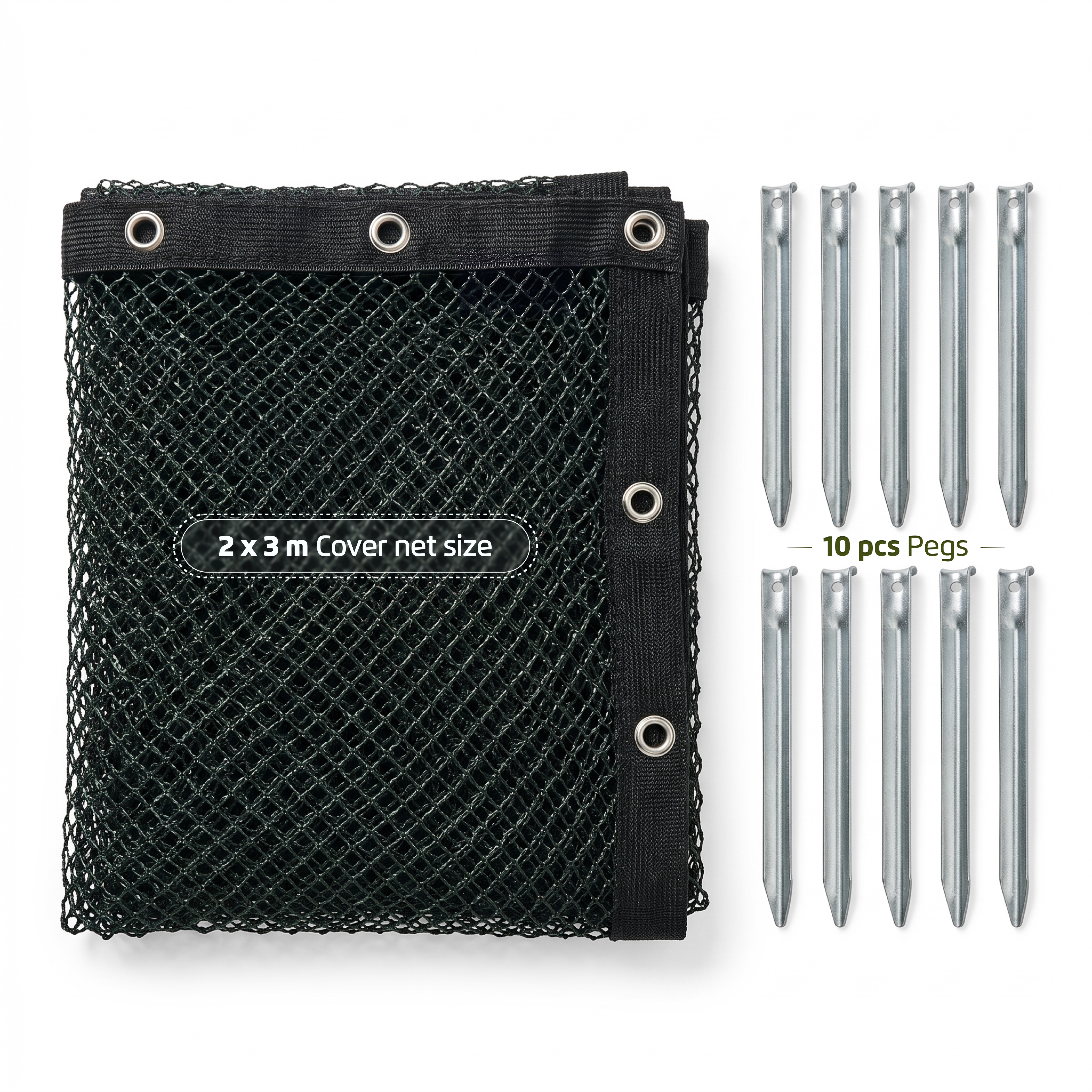 CoverNet 2 x 3M - Hochwertiges Schutznetz mit Ösen - Velda