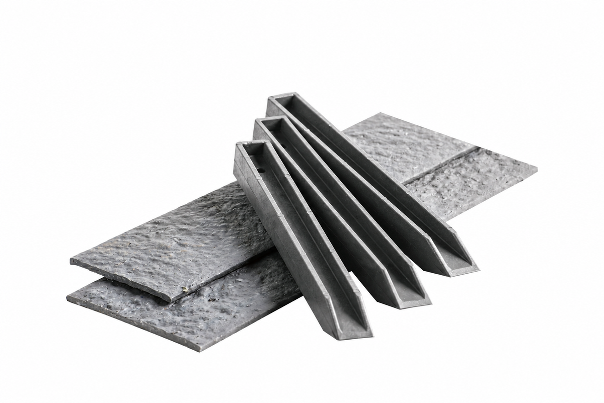 Piquet Ecopic Gris - 38CM x 4CM x 4CM - Piquet pour bordure Ecolat ECOO — fond blanc — ecoo-audit-004-white