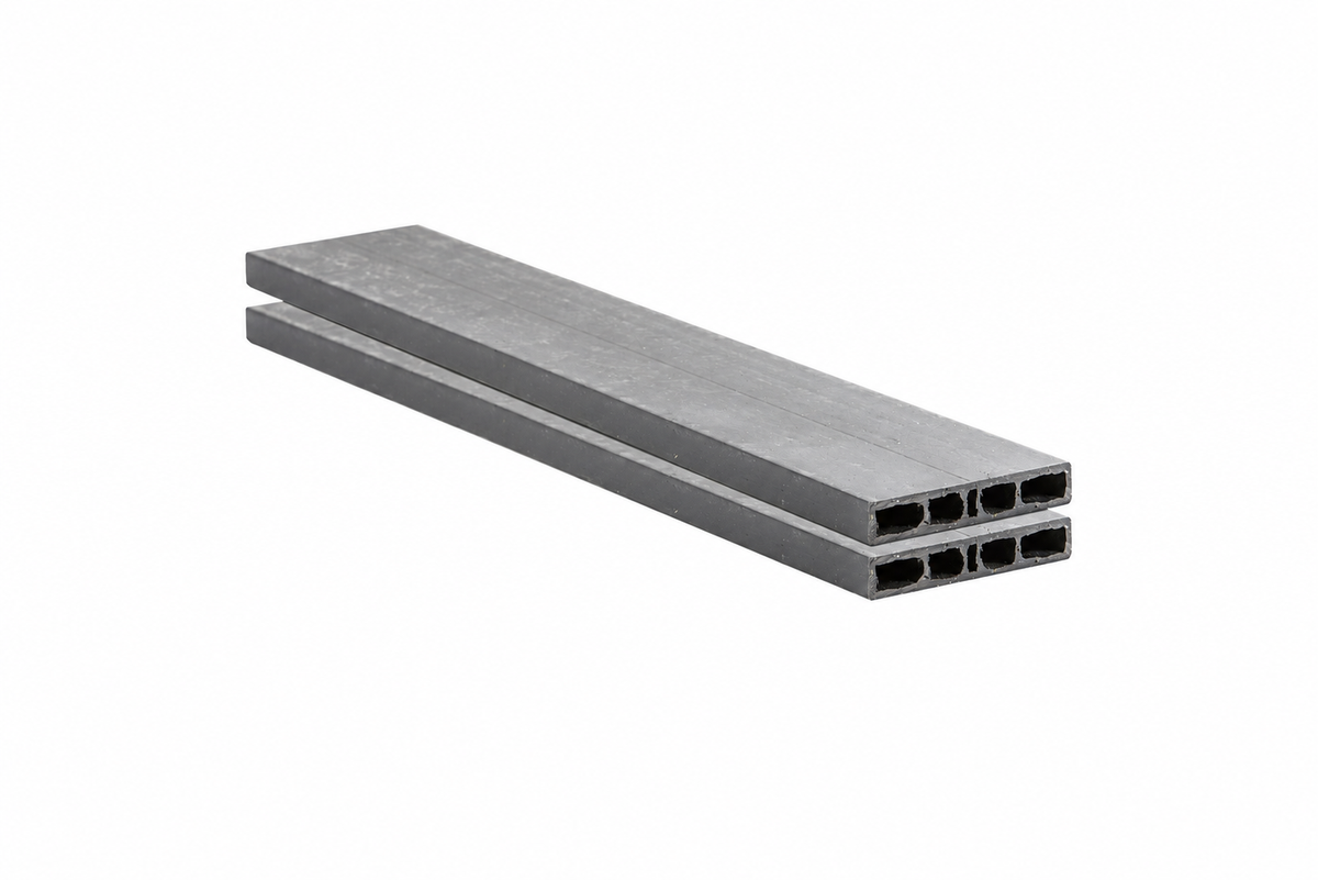 Ecoplanc - Planche creuse 22 x 4 cm en plastique recyclé, 1,20 m ou 2 m - Ecoo — fond blanc — ecoo-audit-019-white
