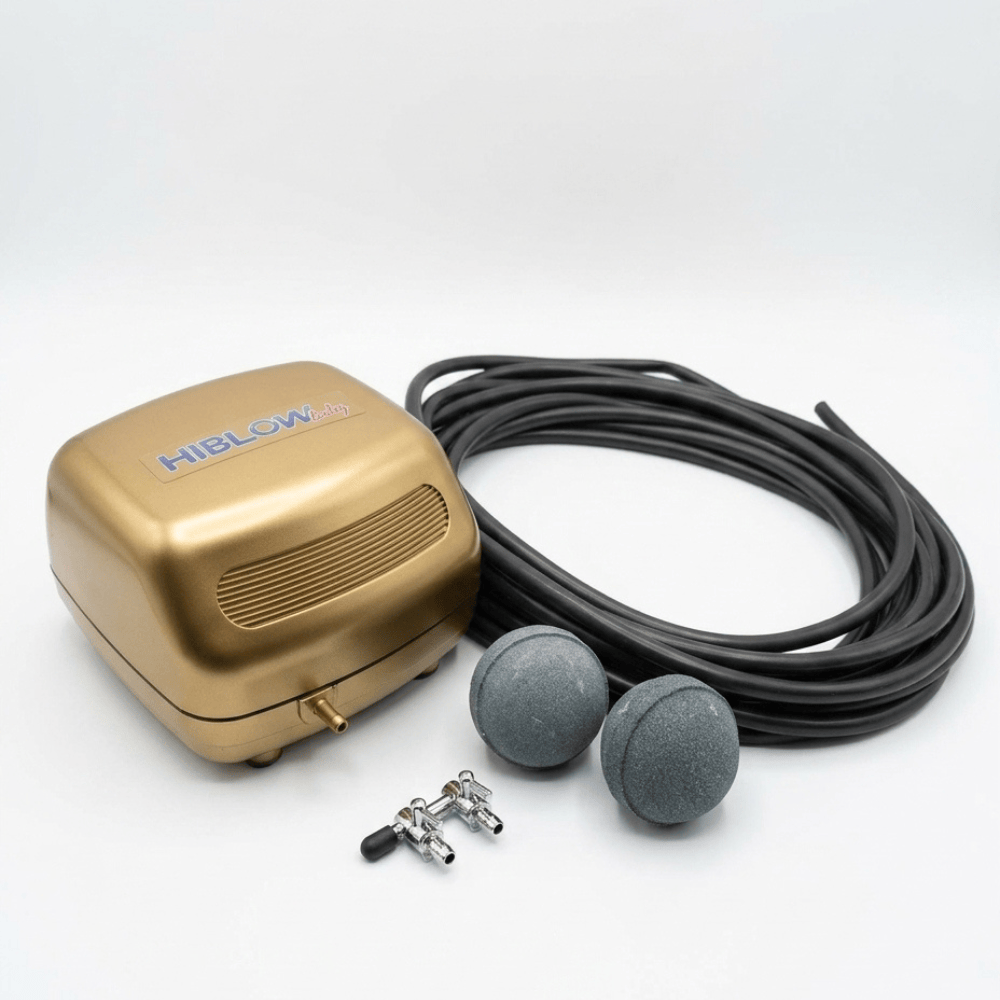 Kit complet de pompe à  air pour bassin de 0 à 5M³ - Hiblow Baby