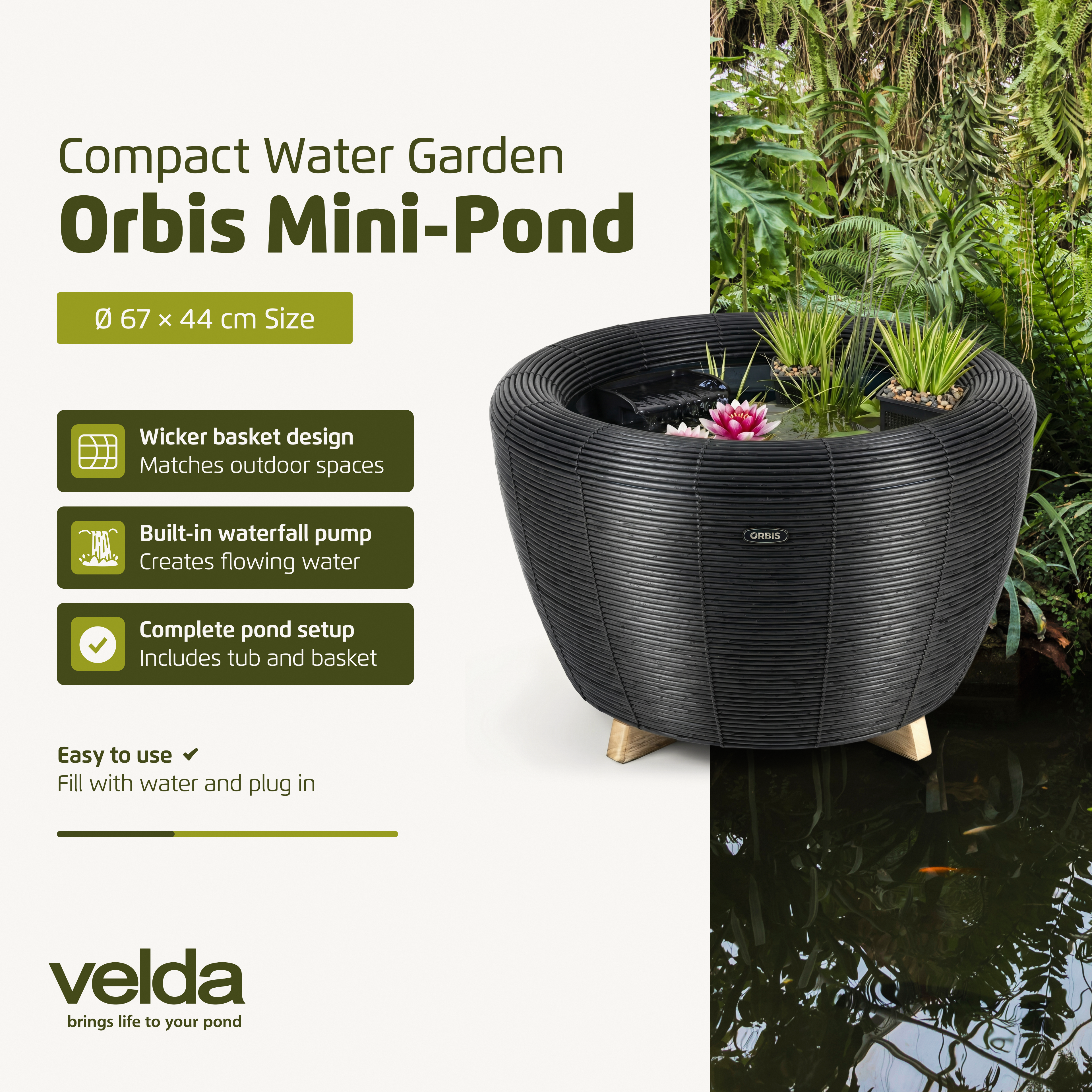 Orbis Mini Pond - Patio Bassin - Black Anthracite - Mini bassin de Terrasse