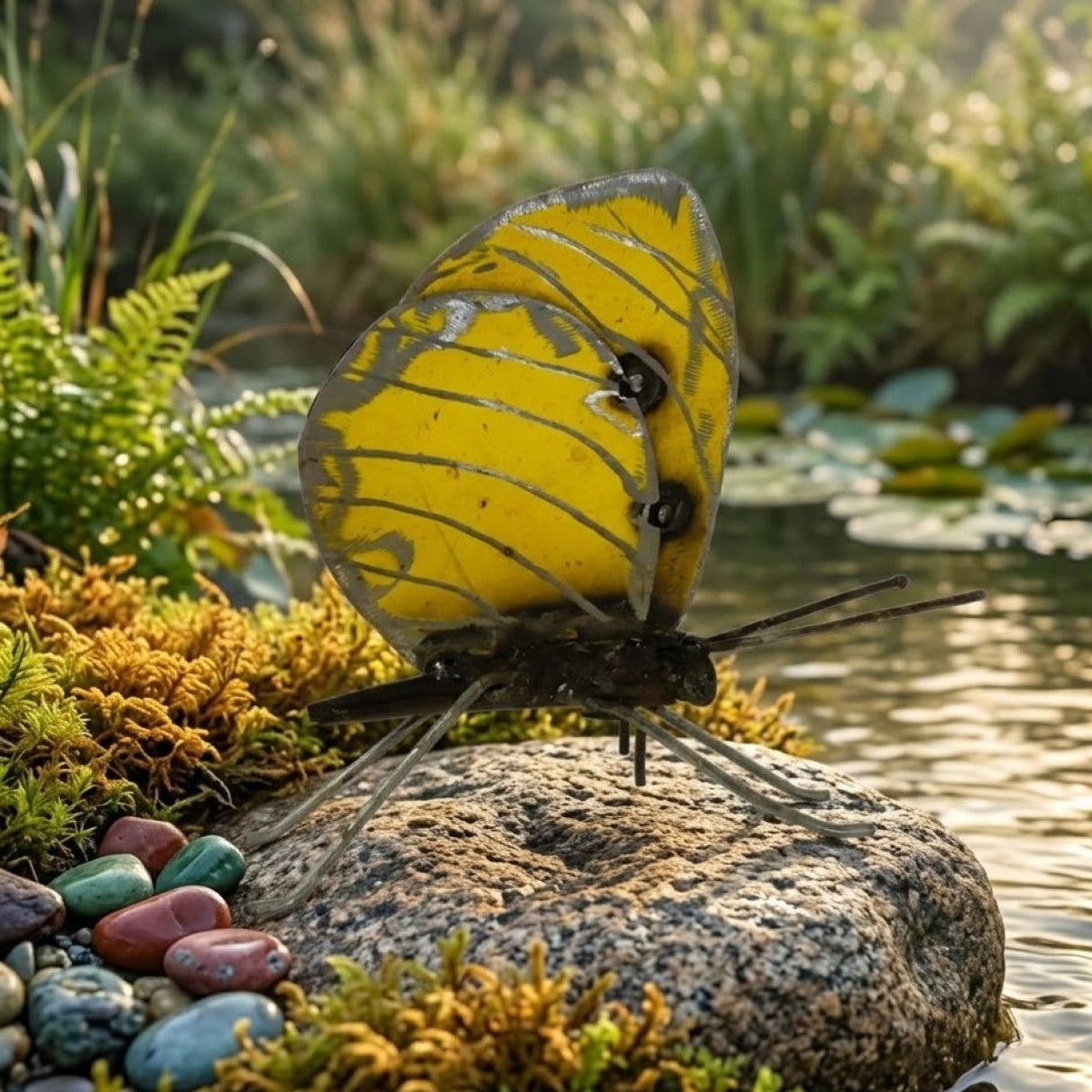 Papillon à poser jaune