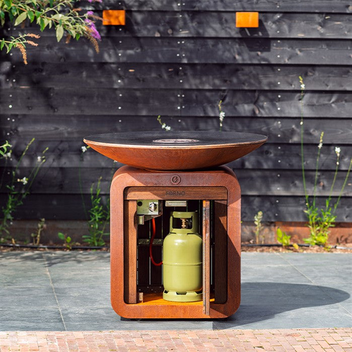 Plancha gaz Braise en acier corten - grande surface de cuisson - Aquigarden
