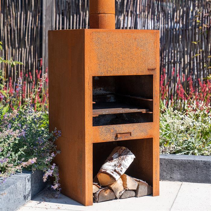 Poêle d'extérieur Colonne - 50 x 50 x 100 cm - Aquigarden