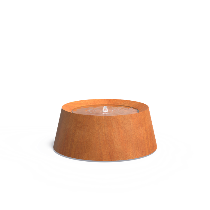 Table d'eau conique Cratère en acier corten - Aquigarden