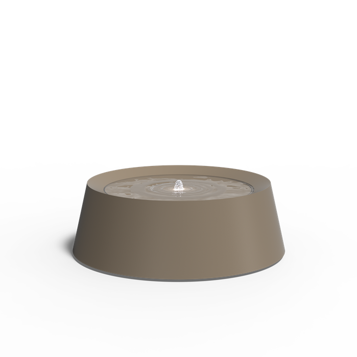 Table d'eau conique Cratère en aluminium gris beige - Aquigarden