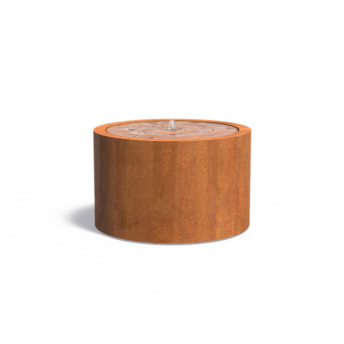 Table d'eau ronde Lagune en acier corten - Aquigarden
