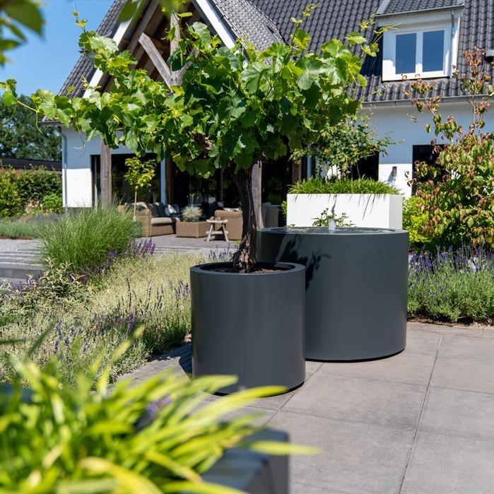 Table d'eau ronde Lagune en aluminium anthracite - Aquigarden