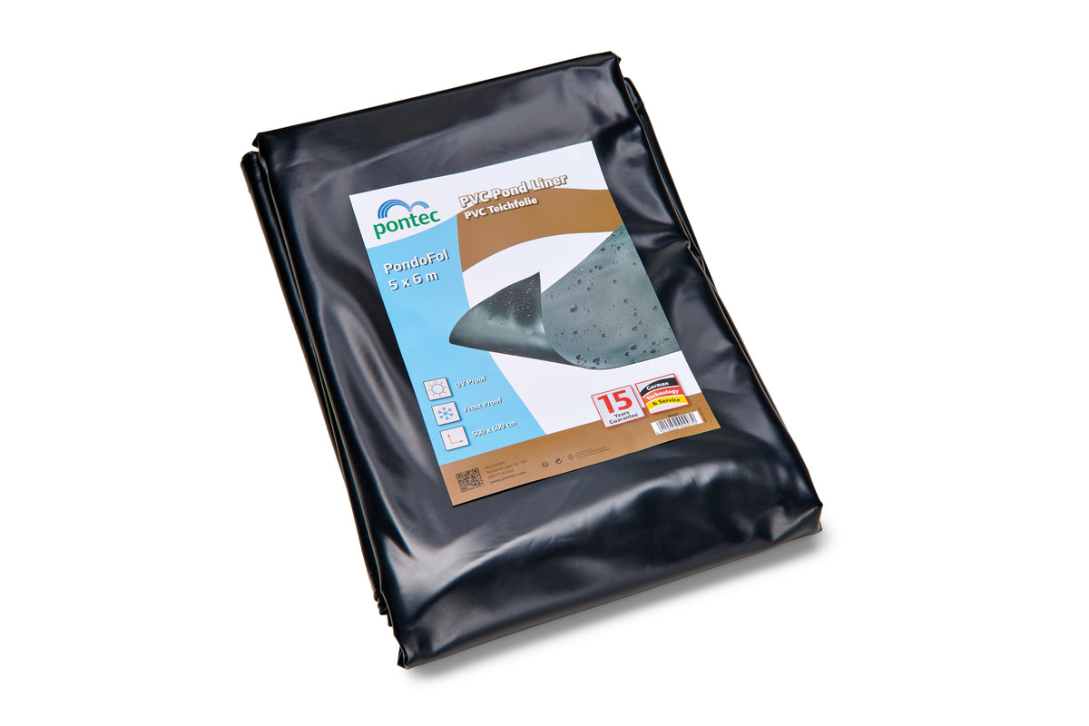 Bâche de bassin Pontec prédécoupée noire 0,5 mm, 5 × 6 m — Pontec zwart Pre-Packed 0.5 mm / 5 x 6 m