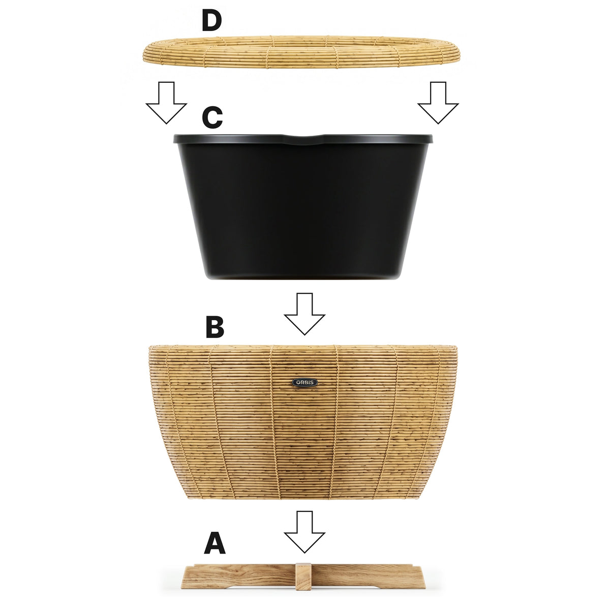 Jardinière Orbis Planter anthracite - Velda