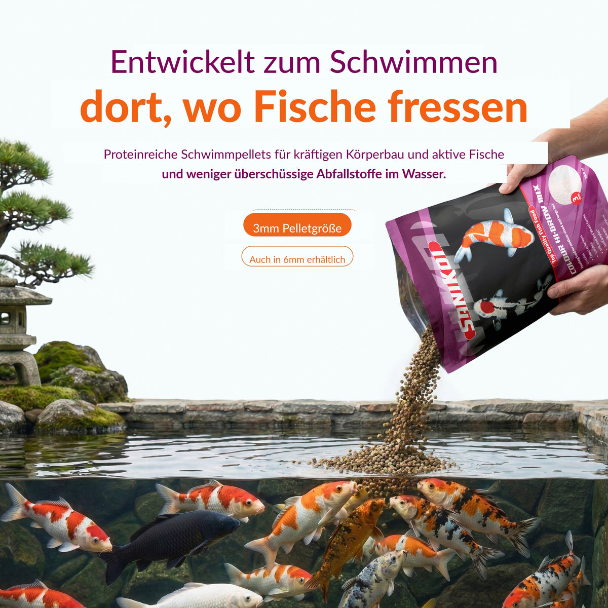 Nourriture pour poissons Colour Hi-Grow Mix 3 mm 3 l - SaniKoi