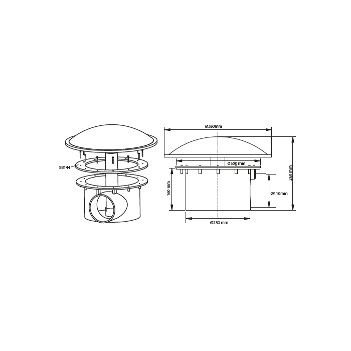 Aquaforte Bondes de fond Bonde de fond avec chambre 50MM - Haute qualité - Aquaforte 8717605036922 SB136