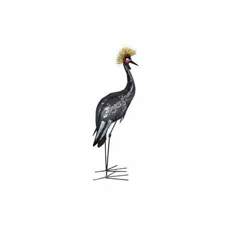 Arrosoir & Persil Grue couronnée - Oiseau décoratif en métal recyclé 12017