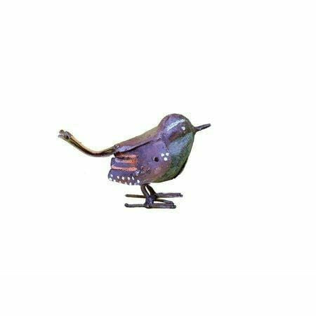 Arrosoir & Persil Troglodyte mignon - Oiseau décoratif en métal recyclé 11016