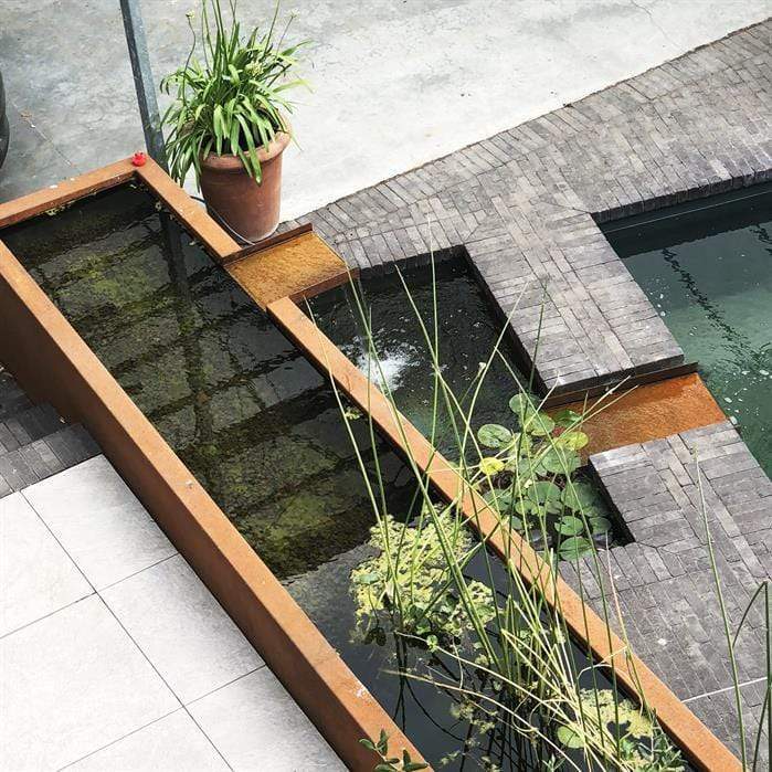Foudebassin.com Bassins préformés Bassin en acier corten 300 x 800 x 60CM VC7