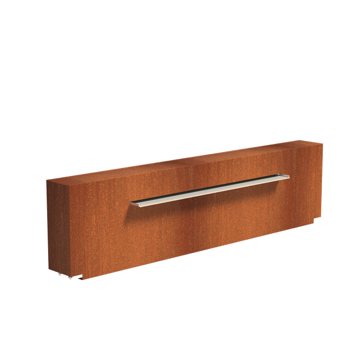 Foudebassin.com Bassins préformés Bassin + Lame d'eau (250x25x60CM) 150CM avec pompe Bassin en acier corten 250 x 1200 x 60CM VC8+VCM1.2.1500