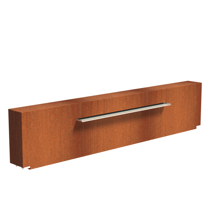 Foudebassin.com Bassins préformés Bassin + Lame d'eau (300x25x60CM) 150CM avec pompe Bassin en acier corten 300 x 100 x 40CM VC6.1+VCM1.1.1500