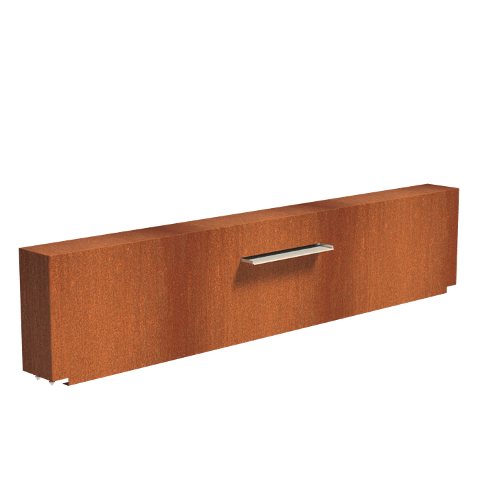 Foudebassin.com Bassins préformés Bassin + Lame d'eau (300x25x60CM) 60CM avec pompe Bassin en acier corten 300 x 800 x 60CM VC7+VCM1.1.600