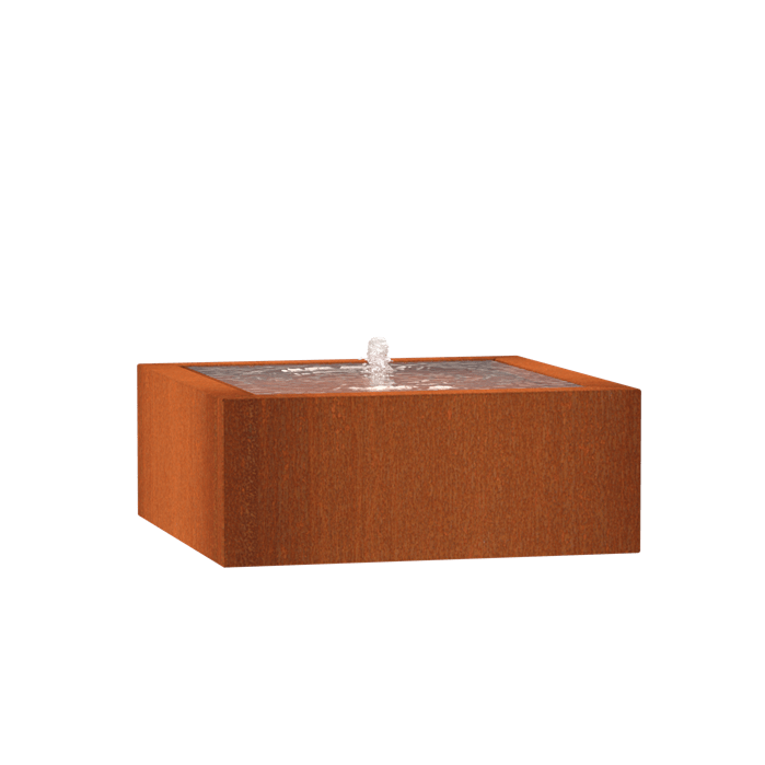 Foudebassin.com Tables d'eau Table d'eau en acier corten 100 x 100 x 40CM - Avec 1 fontaines + LED CB12