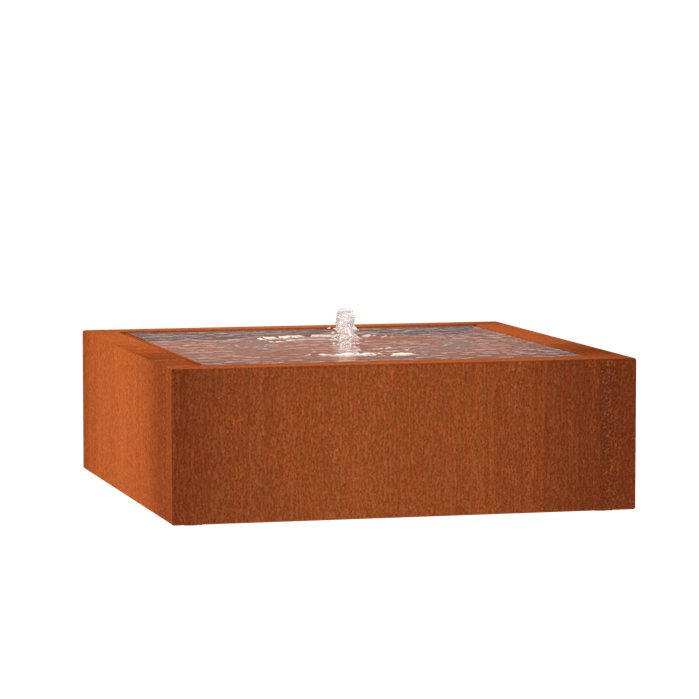 Foudebassin.com Tables d'eau Table d'eau en acier corten 120 x 120 x 40CM - Avec 1 fontaines + LED CB11