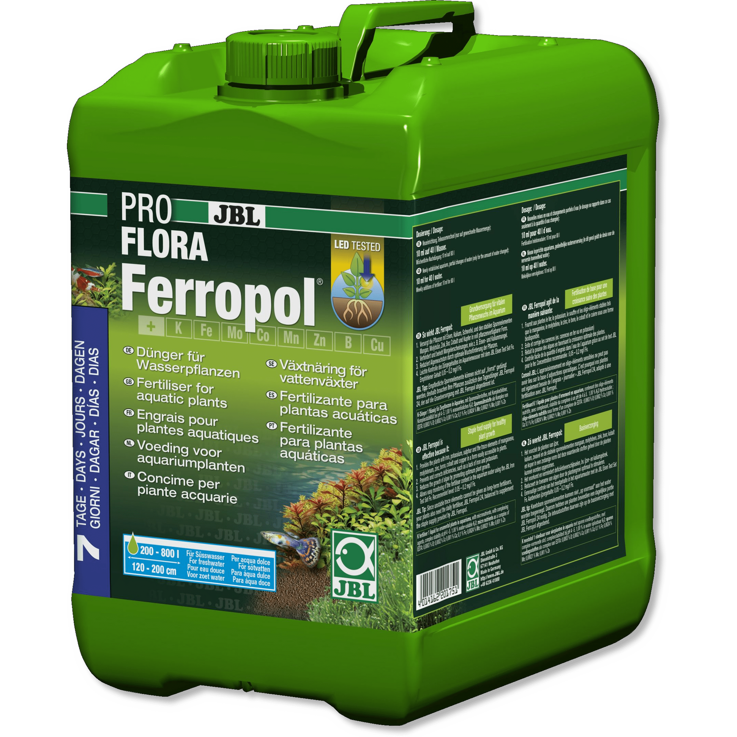 JBL Engrais 5000ml pour 40.000litres ProFlora Ferropol - Fertilisant pour plantes en aquarium d'eau douce - JBL 4014162201751 2017500