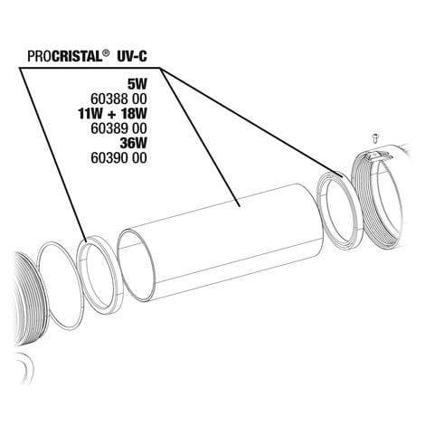 JBL Without Descri JBL PC UV-C Tube en verre avec réflecteur 11+18W 4014162603890 6038900