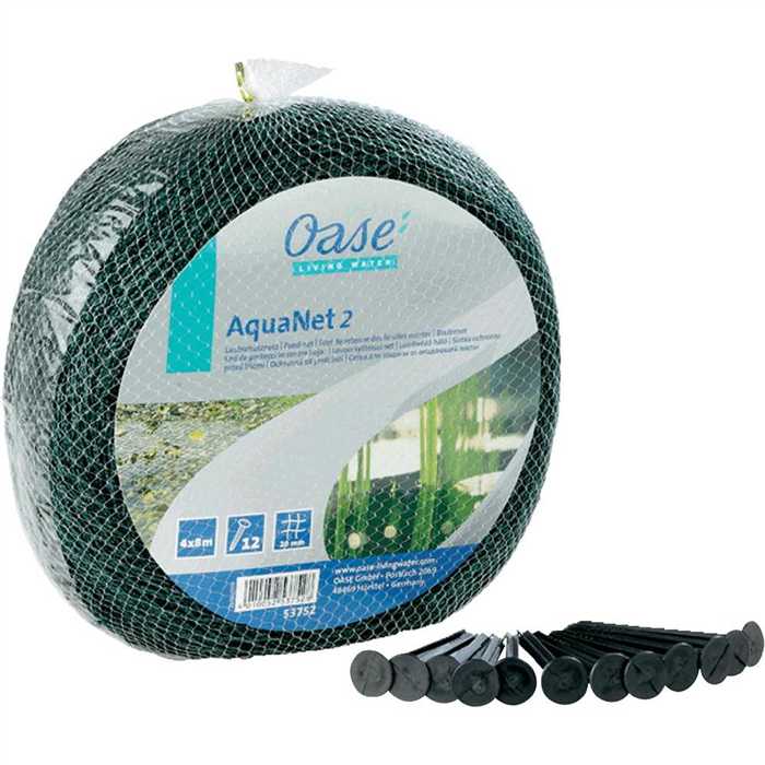 Oase Living Water Filets de protection Aquanet 2 - Filet de protection de Bassin 4 x 8M + piquets - Oase 4010052537528 53752