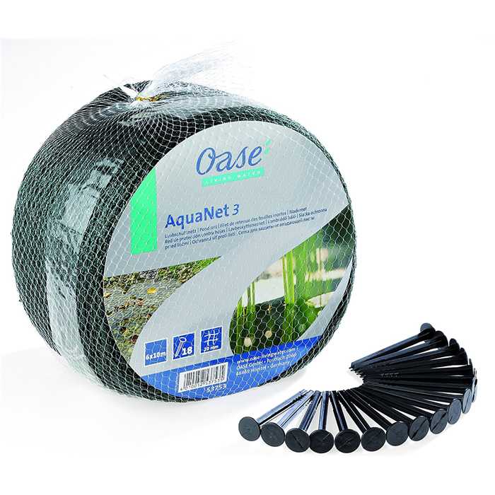 Oase Living Water Filets de protection Aquanet 3 - Filet de protection de Bassin 6 x 10M + piquets - Oase 4010052537535 53753