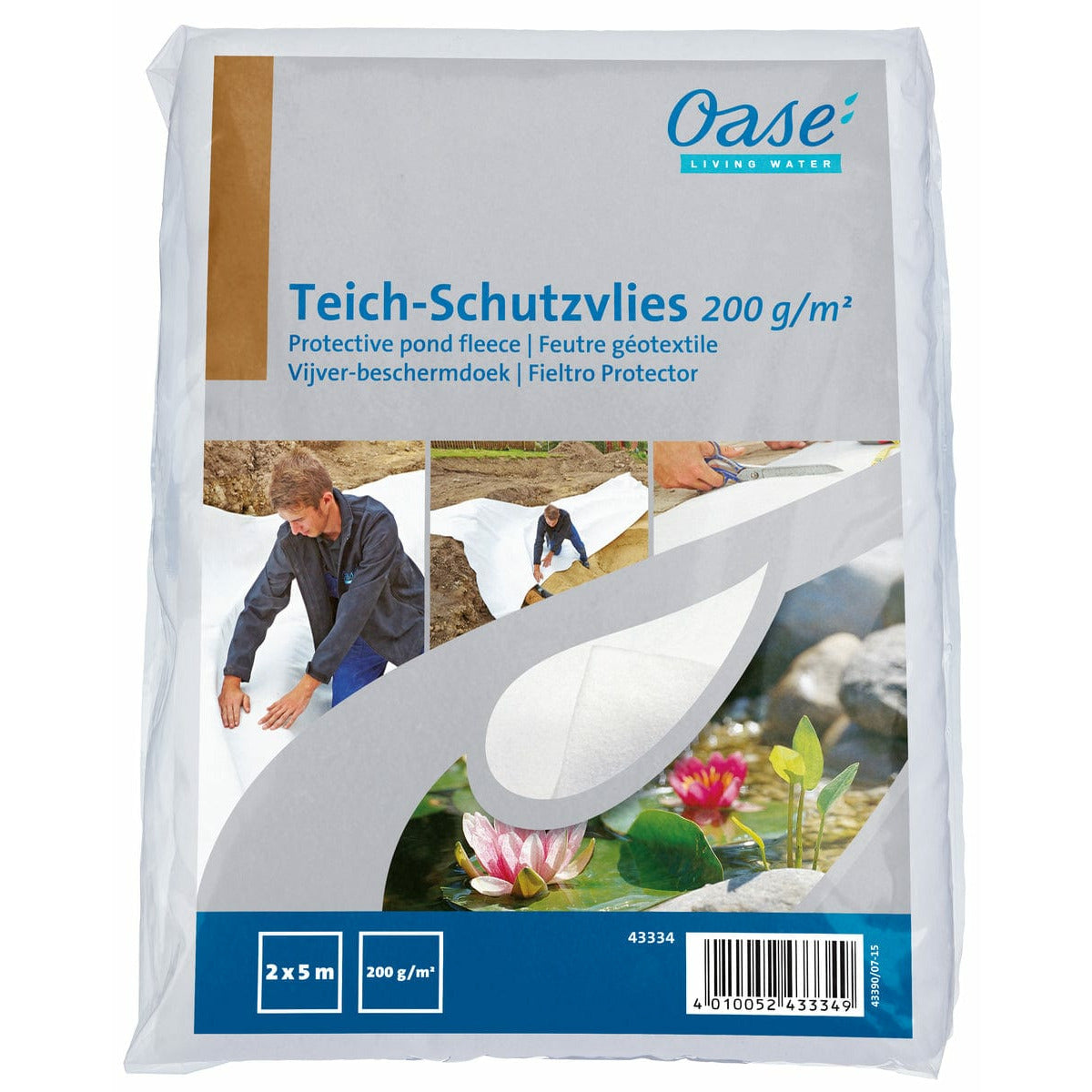 Oase Living Water Feutre géotextile 200 g/m² - 2 x 5 m - Oase 43334